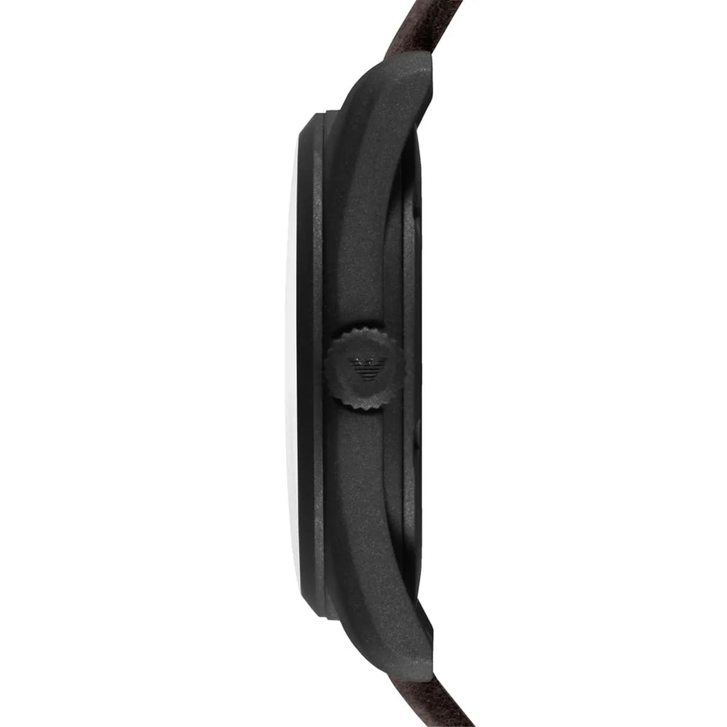 Emporio Armani Sportivo Chronograph Beige Dial Brown Leather Strap Watch For Men - AR6081 Buy Now By Emporio Armani