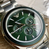 Emporio Armani Sportivo Chronograph Blue Dial Silver Steel Strap Watch For Men - AR6090 Buy Now By Emporio Armani