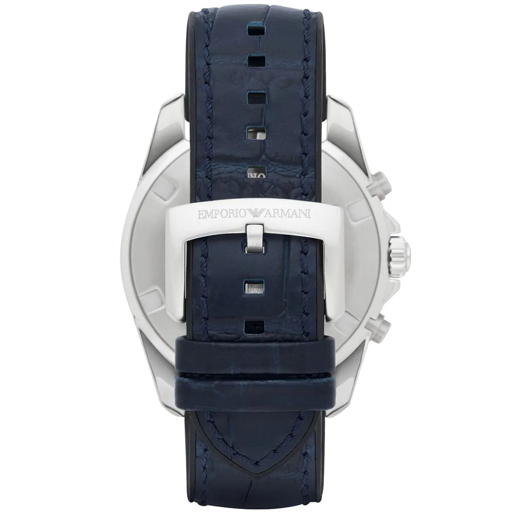 Emporio Armani Sportivo Chronograph Blue Dial Blue Leather Strap Watch For Men - AR6126 Buy Now By Emporio Armani