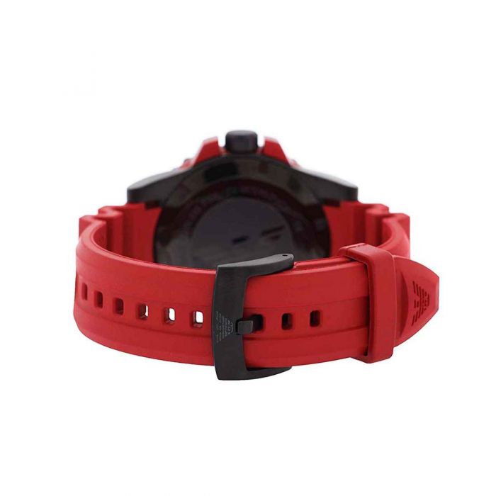 Emporio Armani Sportivo Quartz Black Dial Red Rubber Strap Watch For Men - AR6101 Buy Now By Emporio Armani