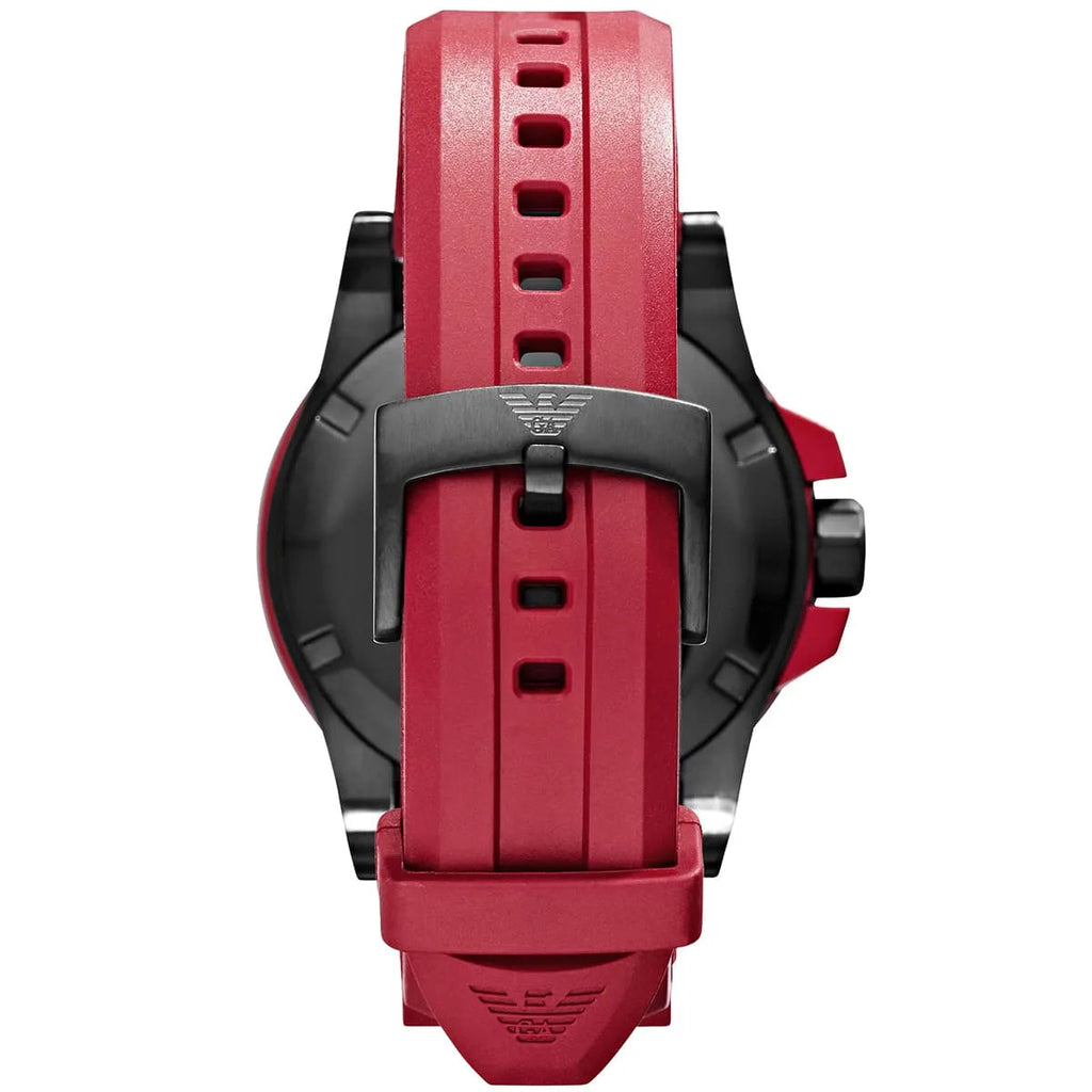 Emporio Armani Sportivo Quartz Black Dial Red Rubber Strap Watch For Men - AR6101 Buy Now By Emporio Armani
