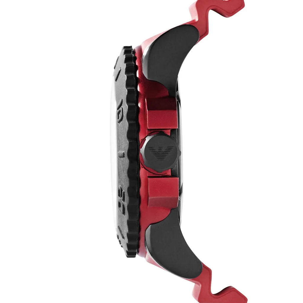 Emporio Armani Sportivo Quartz Black Dial Red Rubber Strap Watch For Men - AR6101 Buy Now By Emporio Armani