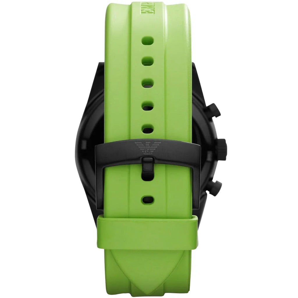 Emporio Armani Sports Analog Black Dial Green Rubber Strap Watch For Men - AR6115 Buy Now By Emporio Armani