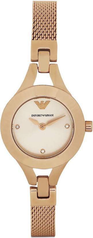 Emporio Armani Chiara Silver Dial Rose Gold Steel Strap Watch For Women - AR7362 Buy Now By Emporio Armani