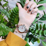 Emporio Armani Chiara Quartz Crystals White Dial Rose Gold Leather Strap Watch For Women - AR7437 Buy Now By Emporio Armani