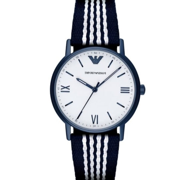 Emporio Armani Kappa Dress White Dial Two Tone NATO Strap Watch For Men - AR80005 Buy Now By Emporio Armani