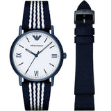 Emporio Armani Kappa Analog White Dial Two Tone Nylon Strap Watch For Men - AR80004 Buy Now By Emporio Armani