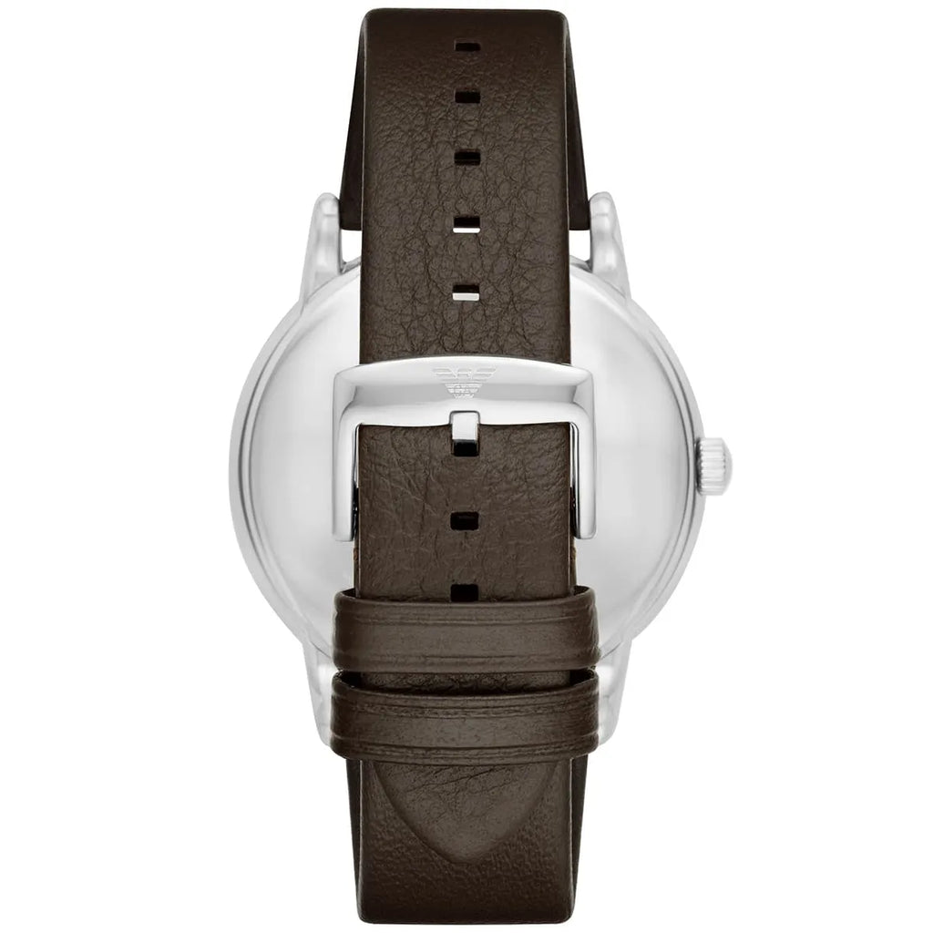 Emporio Armani Kappa Quartz White Dial Brown Leather Strap Watch For Men - AR80006 Buy Now By Emporio Armani