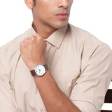 Emporio Armani Kappa Quartz White Dial Brown Leather Strap Watch For Men - AR80006 Buy Now By Emporio Armani