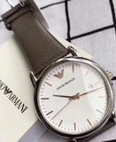 Emporio Armani Kappa Quartz White Dial Brown Leather Strap Watch For Men - AR80006 Buy Now By Emporio Armani