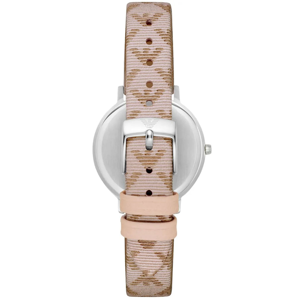 Emporio Armani Classic Kappa White Dial Brown Leather Strap Watch For Women - AR11009 Buy Now By Emporio Armani