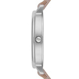 Emporio Armani Gianni T Bar Quartz Silver Dial Beige Leather Strap Watch For Women - AR80007 Buy Now By Emporio Armani