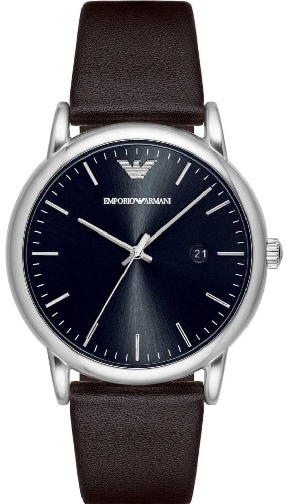 Emporio Armani Kappa Quartz Black Dial Brown Leather Strap Watch For Men - AR80008 Buy Now By Emporio Armani