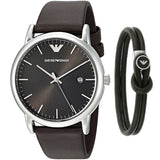 Emporio Armani Kappa Quartz Black Dial Brown Leather Strap Watch For Men - AR80008 Buy Now By Emporio Armani