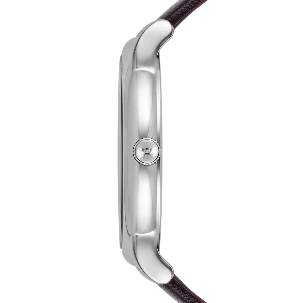 Emporio Armani Kappa Quartz Black Dial Brown Leather Strap Watch For Men - AR80008 Buy Now By Emporio Armani