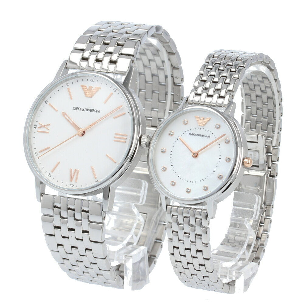 Emporio Armani Kappa Quartz White Dial Silver Steel Strap Watch For Men - AR80014 Buy Now By Emporio Armani