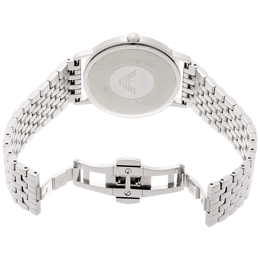 Emporio Armani Kappa Quartz White Dial Silver Steel Strap Watch For Men - AR80014 Buy Now By Emporio Armani