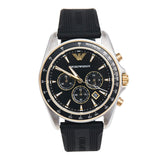 Emporio Armani Sigma Chronograph lack Dial Black Rubber Strap Watch For Men - AR80003 Buy Now By Emporio Armani