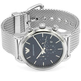 Emporio Armani Luigi Chronograph Blue Dial Silver Mesh Bracelet Watch For Men - AR80038 Buy Now By Emporio Armani