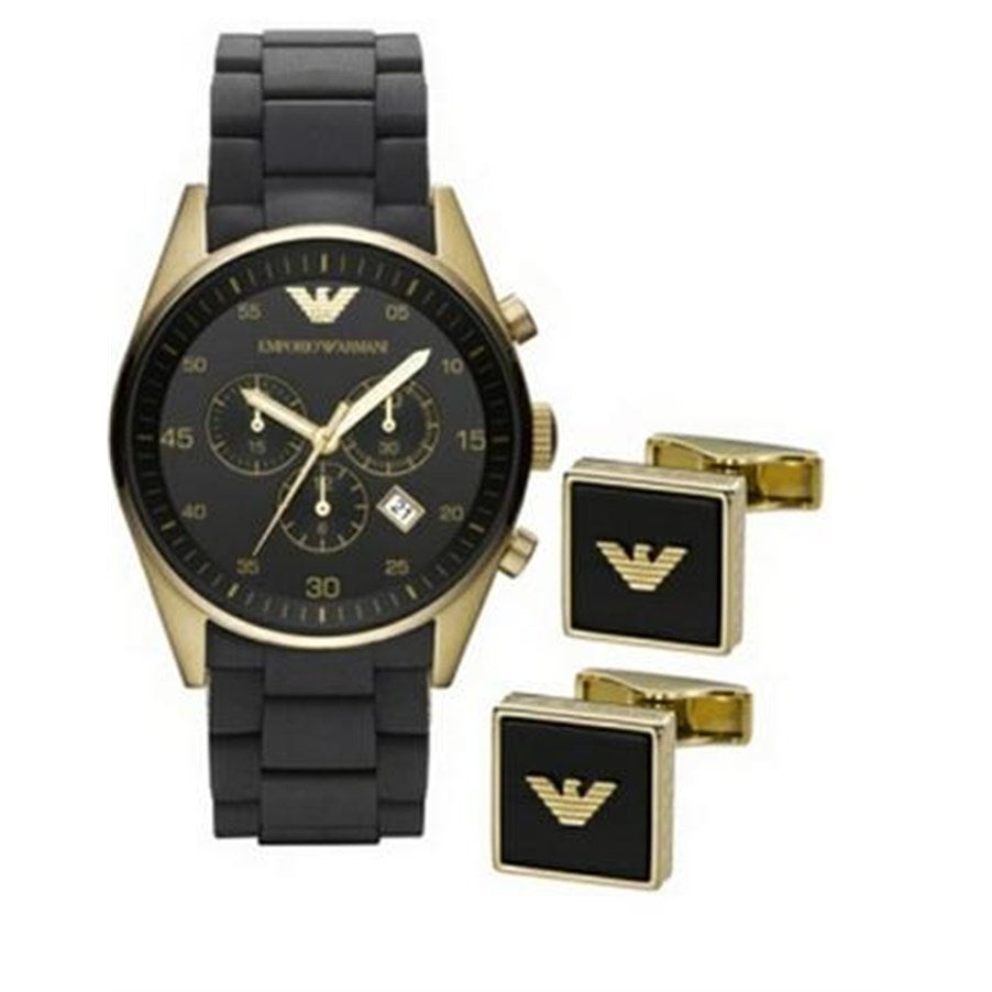 Emporio Armani Sportivo Quartz Black Dial Black Steel Strap Watch For Men - AR8023 Buy Now By Emporio Armani