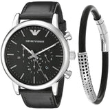 Emporio Armani Dress Analog Black Dial Black Leather Strap Watch For Men - AR8029 Buy Now By Emporio Armani