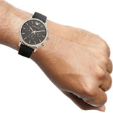 Emporio Armani Dress Analog Black Dial Black Leather Strap Watch For Men - AR8029 Buy Now By Emporio Armani