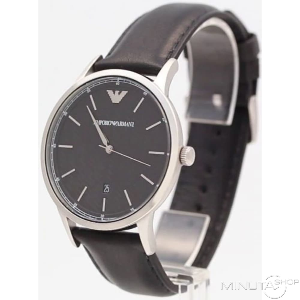 Emporio Armani Renato Analog Black Dial Black Leather Strap Watch For Men - AR8035 Buy Now By Emporio Armani