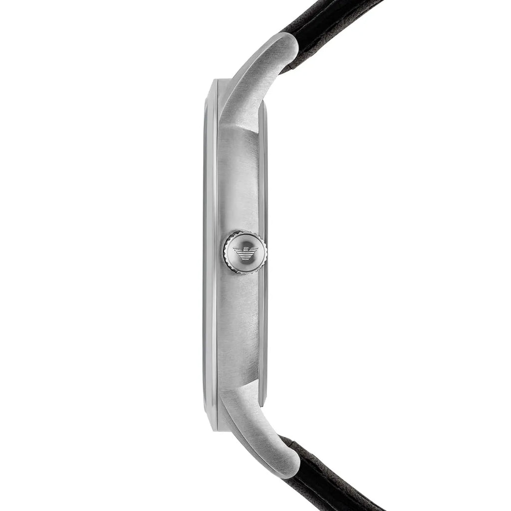 Emporio Armani Renato Analog Black Dial Black Leather Strap Watch For Men - AR8035 Buy Now By Emporio Armani