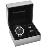 Emporio Armani Renato Analog Black Dial Black Leather Strap Watch For Men - AR8035 Buy Now By Emporio Armani