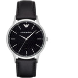 Emporio Armani Renato Analog Black Dial Black Leather Strap Watch For Men - AR8035 Buy Now By Emporio Armani
