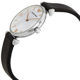Emporio Armani Gianni T Bar Mother of Pearl Dial Black Leather Strap Watch For Women - AR90002 Buy Now By Emporio Armani