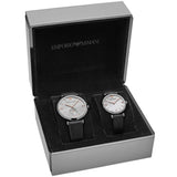 Emporio Armani Gianni T Bar Mother of Pearl Dial Black Leather Strap Watch For Women - AR90002 Buy Now By Emporio Armani