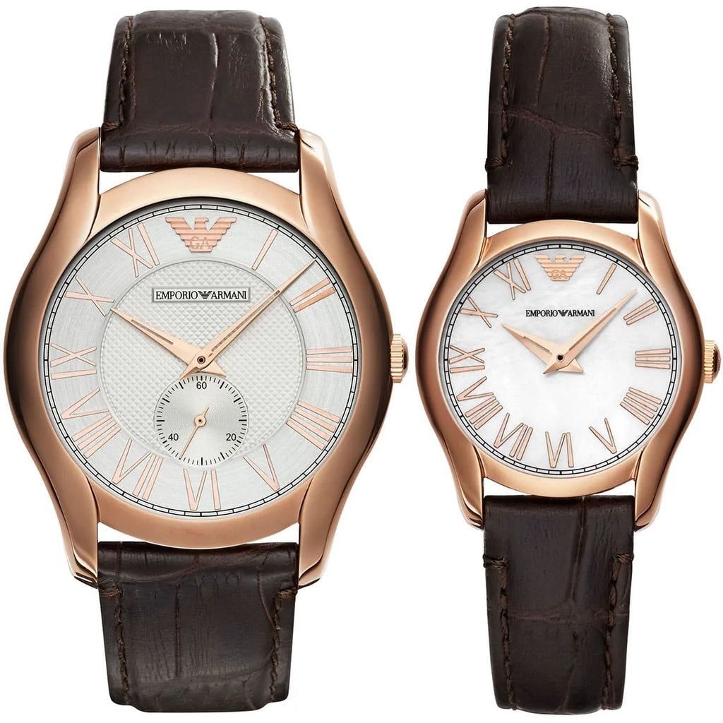 Emporio Armani Classic White Dial Brown Leather Strap Watch For Men - AR9035 Buy Now By Emporio Armani