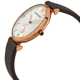 Emporio Armani Classic Analog Silver Dial Brown Leather Strap Watch For Men - AR9038 Buy Now By Emporio Armani