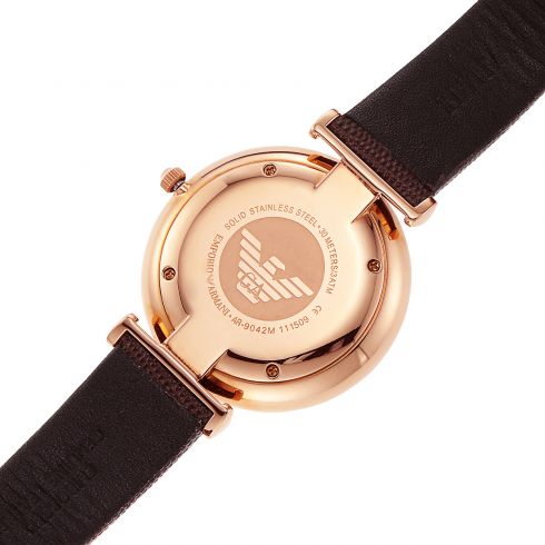 Emporio Armani Analog White Dial Brown Leather Strap Watch For Men - AR9042 Buy Now By Emporio Armani