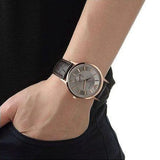 Emporio Armani Classic Analog Silver Dial Brown Leather Strap Watch For Men - AR9101 Buy Now By Emporio Armani