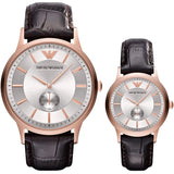 Emporio Armani Classic Analog Silver Dial Brown Leather Strap Watch For Men - AR9101 Buy Now By Emporio Armani