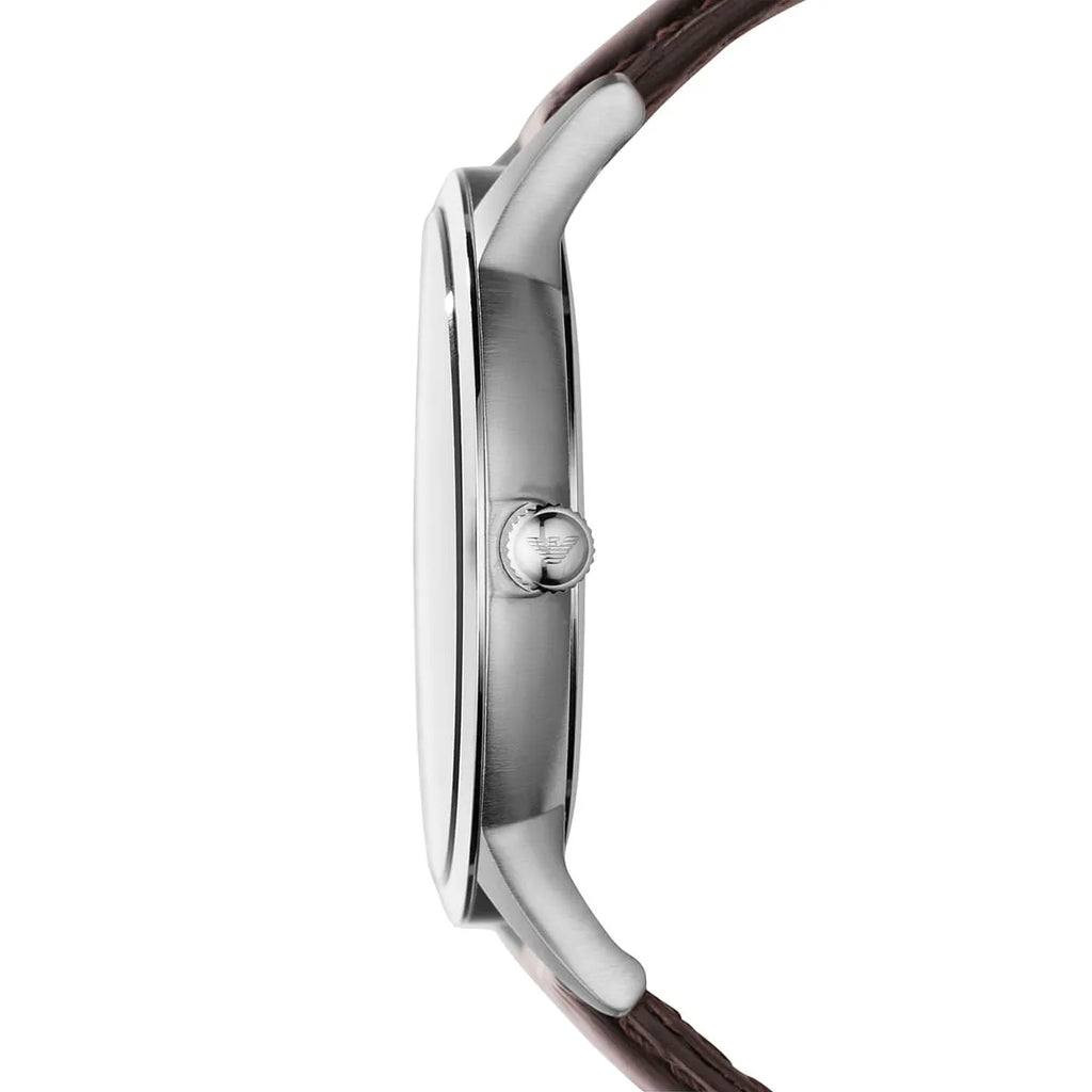 Emporio Armani Kappa Classic Brown Dial Brown Leather Strap Watch For Men - AR9106 Buy Now By Emporio Armani