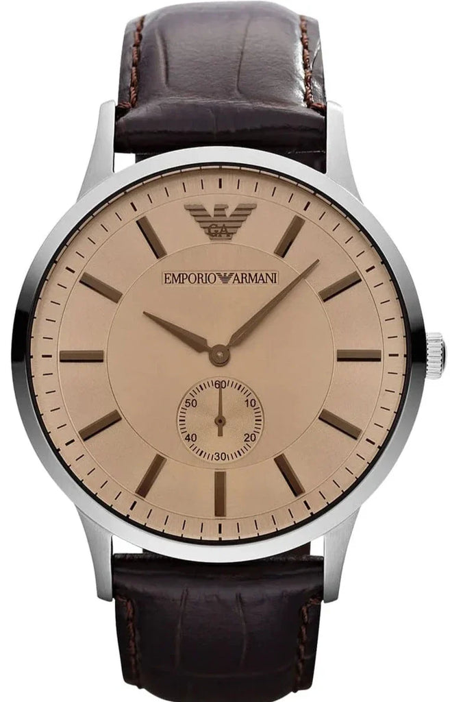 Emporio Armani Kappa Classic Brown Dial Brown Leather Strap Watch For Men - AR9106 Buy Now By Emporio Armani