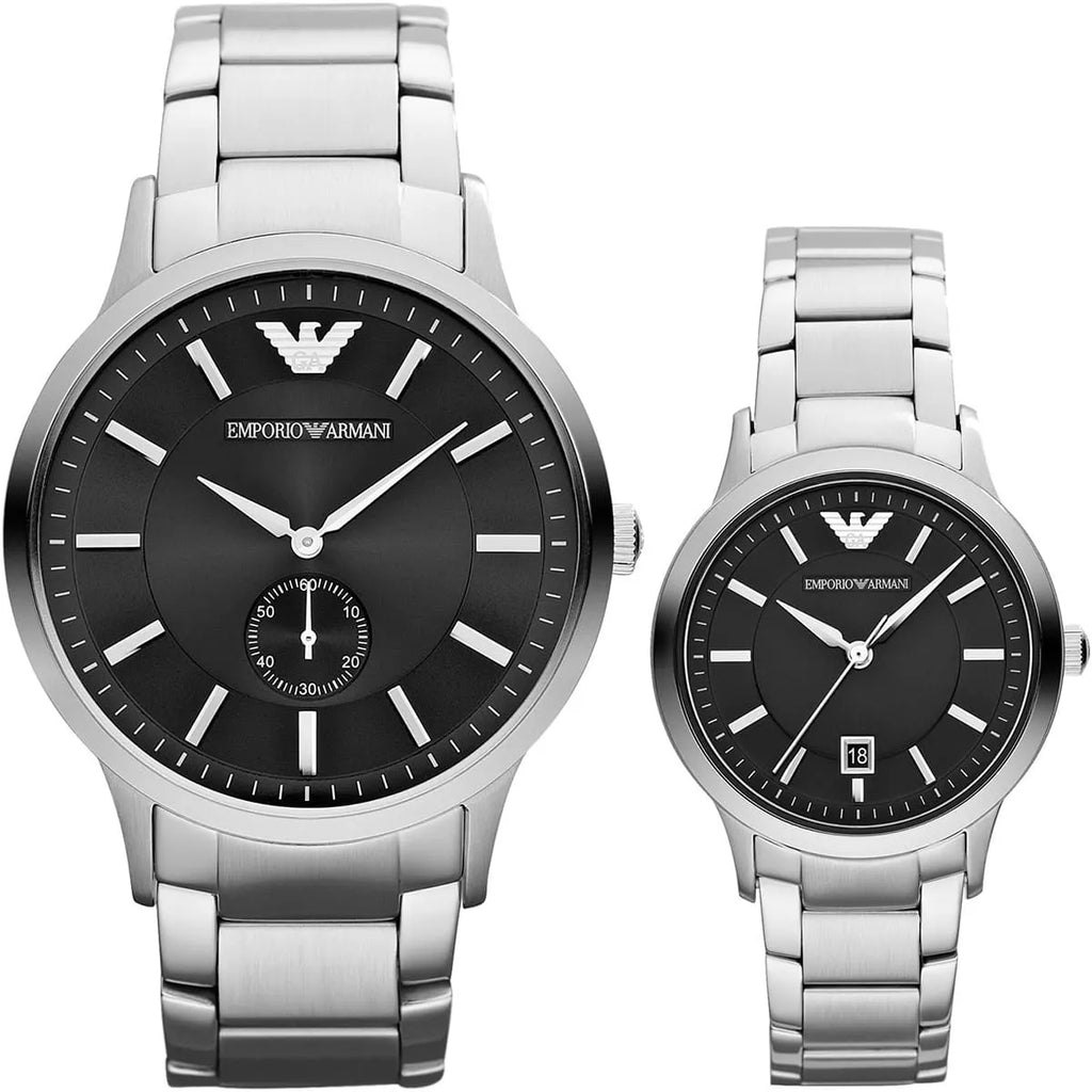 Emporio Armani Classic Quartz Black Dial Silver Steel Strap Watch For Men - AR9107 Buy Now By Emporio Armani