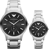 Emporio Armani Classic Quartz Black Dial Silver Steel Strap Watch For Men - AR9107 Buy Now By Emporio Armani