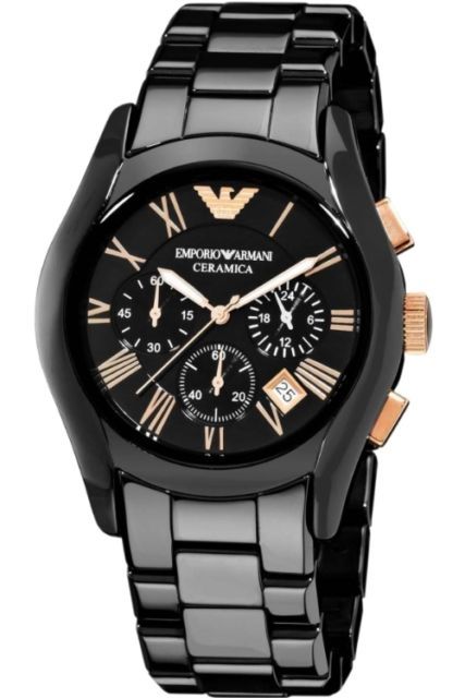 Emporio Armani Chronograph Black Ceramic Stainless Steel Dial Watch For Women - AR1411 Buy Now By Emporio Armani