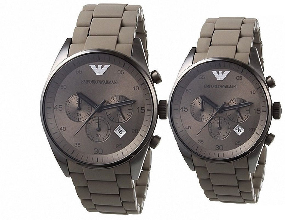Emporio Armani Sportivo Chronograph Brown Dial Brown Steel Strap Watch For Men - AR5950 Buy Now By Emporio Armani