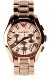 Emporio Armani Valente Chronograph Rose Gold Dial Rose Gold Steel Strap Watch For Men - AR0365 Buy Now By Emporio Armani