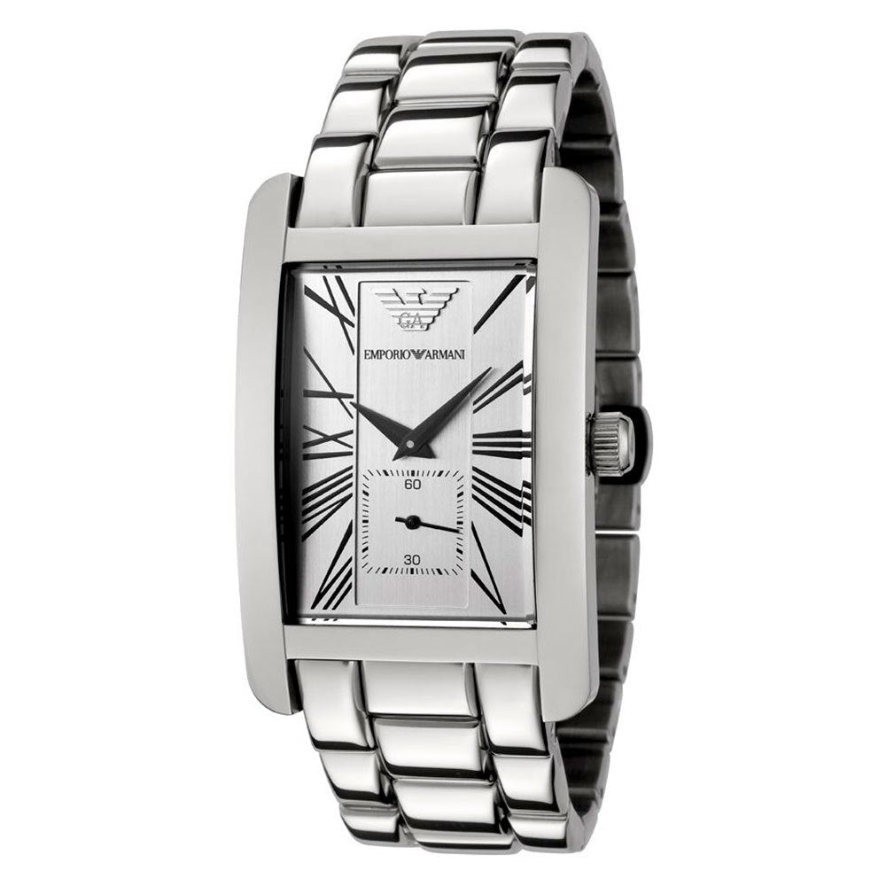 Emporio Armani Classic White Dial Silver Steel Strap Watch For Men - AR0145 Buy Now By Emporio Armani