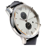 Emporio Armani Gianni White Dial Black Leather Strap Watch For Men - AR0385 Buy Now By Emporio Armani