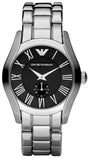 Emporio Armani Valente Black Dial Silver Steel Strap Watch For Men - AR0680 Buy Now By Emporio Armani