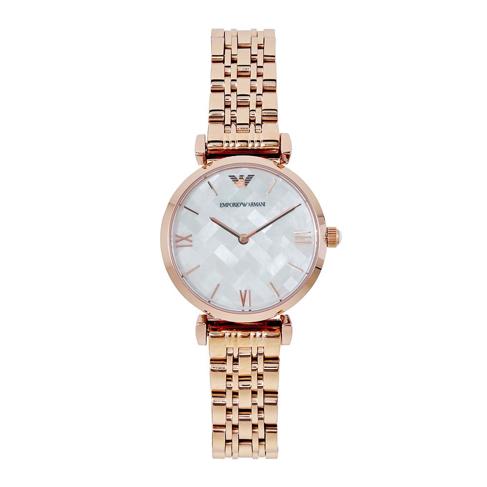 Emporio Armani Mother of Pearl Dial Rose Gold Steel Strap Watch For Women - AR11110 Buy Now By Emporio Armani