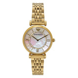 Emporio Armani Gianni T Bar White Mother of Pearl Dial Gold Steel Strap Watch For Women - AR1907 Buy Now By Emporio Armani