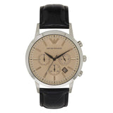 Emporio Armani Classic Chronograph Beige Dial Brown Leather Strap Watch For Men - AR2433 Buy Now By Emporio Armani